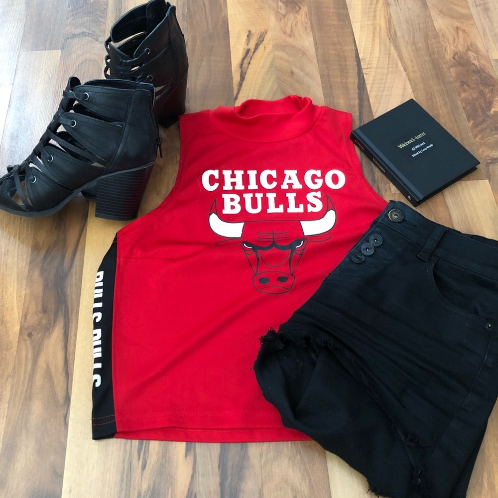 Jersey Style NBA Chicago Bulls Crop Top - Size M
